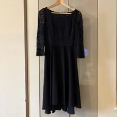 【美品】UNIVERVAL MUSE レース切替ドレス ネイビーのサムネイル