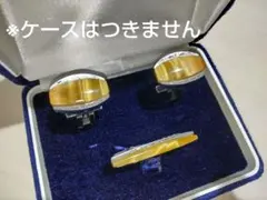 値下げ★タイガーアイのネクタイピンとカフスセット（カフリンクス）
