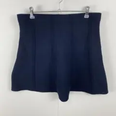 美品 ZARA BASIC ザラ ニットミニスカート フレア 上品 シンプル 紺