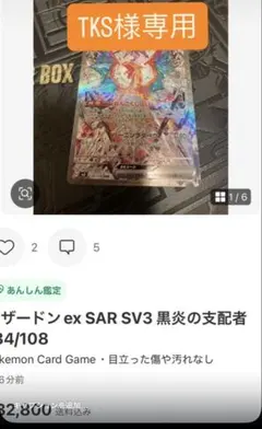 【tks様専用】リザードンex SAR SV3 黒炎の支配者 134/108