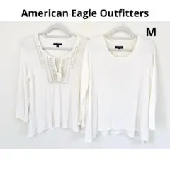 【Ｍ】アメリカンイーグル長袖Tシャツ2点セットAmerican Eagle 白