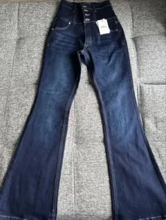 GRL ハイウエストストレッチフレアデニムパンツ