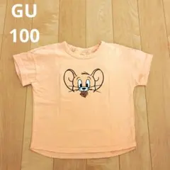 GU　トムとジェリー 半袖Tシャツ 　オレンジ　100