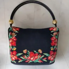 美品　FEILER 花柄刺繍 ハンドバッグのサムネイル
