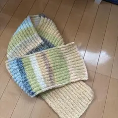 多色リブ編みニットマフラー