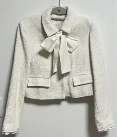 ZARA リボン付きテクスチャードブレザー