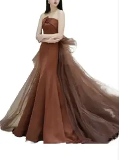 カラードレス ウェディングドレス ブラウン
