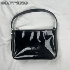 Courrèges patent one shoulder bag black