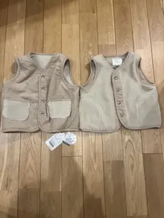 アプレレクール　リバーシブルボアベスト　コーデュロイ