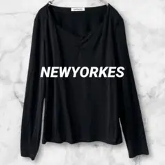 Ld926＊ニューヨーカー 長袖Tシャツ 薄手 M 日本製 毛混 レクセル