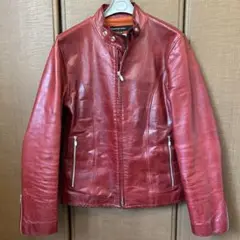 around the shoes レザージャケット ライダース　赤　レッド