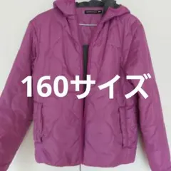【中古品】160サイズ 中綿アウター ジャケット アウター フード付き パープル