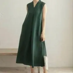 URBANRESEARCHDOORSリネン100%　ワンピース　フレンチスリーブ