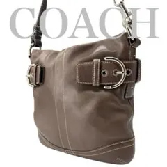 【美品】COACH ショルダーバッグ クロスボディ レザー ブラウン　743