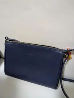 美品　Paul Smith　ネイビー レザー ショルダーバッグ