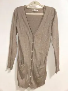 【B.L.U.E.】オーガニックコットン ブラウン 茶色 ロング カーディガン