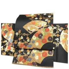名古屋帯 正絹 西陣織 極上唐織 中古 黒 桜菊水 №aio0042 - メルカリ
