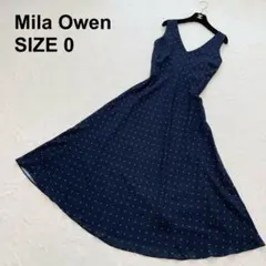 ミラオーウェン　ロングワンピース　Vネック　Aライン　上品　美シルエット（365