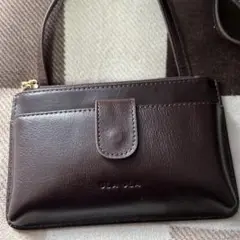 URAURAダークブラウン レザーショルダーバッグ