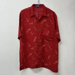 Nice Offroad 半袖アロハシャツ レッド L 日本製　◇24