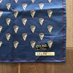 未使用　セリーヌ　ハンカチ　ビンテージ　気球　総柄　オールド　CELINE
