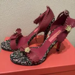 中古BETSET JOHNSONピンクリボン付きハイヒールサンダルのサムネイル
