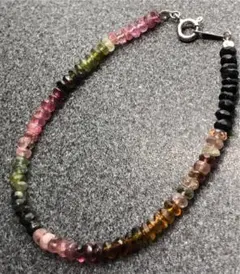 天然石トルマリンマルチカラーブレスレット シルバー925 パワーストーン