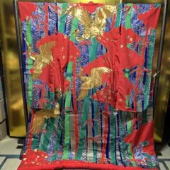 打掛 色打掛 正絹 金彩 京友禅 青 豪華 - メルカリ