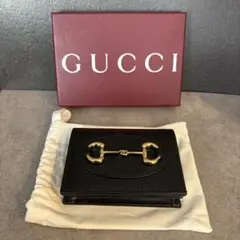 GUCCI グッチ ホースビット パイソン ミニウォレット 黒折財布 限定品