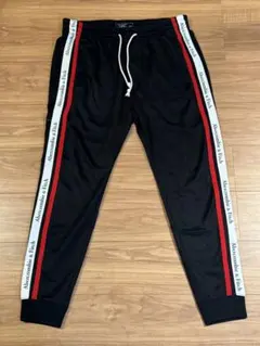 【アバクロ】サイドライン トラックパンツ Lサイズ 黒 ジャージ ジョガー