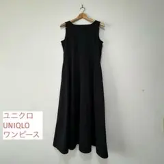 ユニクロ UNIQLOウルトラストレッチエアリズムワンピース L ブラック