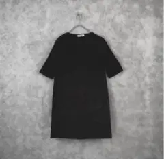 JIL SANDER カットソー膝丈ワンピース七分袖クリーニング済み黒イタリー製