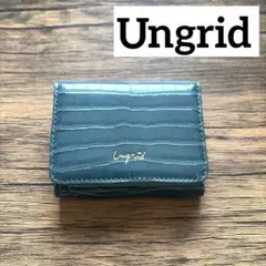 Ungrid ダークグリーン 三つ折り財布 クロコダイル柄 軽量のサムネイル