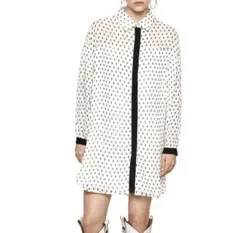 ☆ほぼ未使用☆ディーゼル　スカル総柄シャツワンピース　シアー生地　ドクロ　XXS