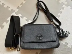 トリーバーチ キラ シェブロン チェーン ショルダーバッグ タッセル 黒 