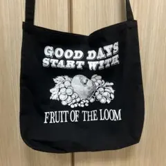 【FRUIT OF THE LOOM】【非売品】ショルダーバッグ 黒 マチ付のサムネイル