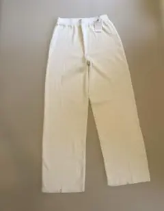ベースメントオンライン　ホワイト　リブパンツ　新品タグ付