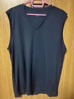 ネイビー Vネック タンクトップ LL