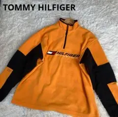 TOMMY HILFIGERトミー　ハーフジップ　フリース　長袖　オレンジ　L