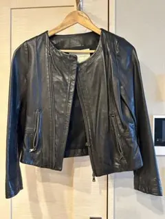 黒レザージャケット ショート丈　Jewelchanges 38