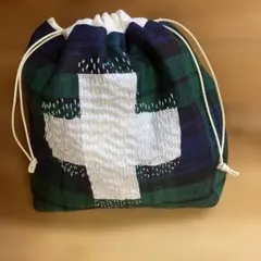 リネン、さしこ 巾着袋ハンドメイド(4)のサムネイル
