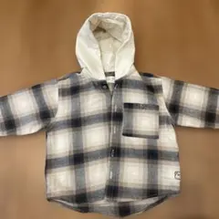 ZARA チェック柄 フード付きシャツ 98 サイズ3歳用