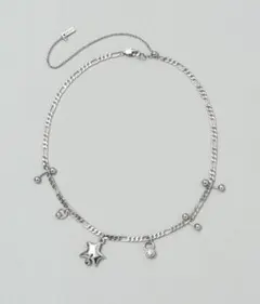 GOLDY シルバー 星形チャーム ネックレス ドゥードゥル スター ネックレス