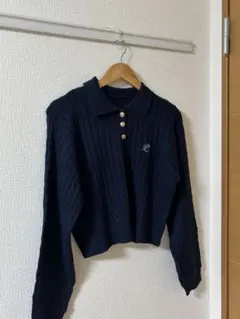 即購入OK！！tiptop ケーブルニットポロプルオーバー