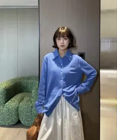 美品・近年モデル】ミュウミュウ ほつれデザイン ワンポイントロゴt