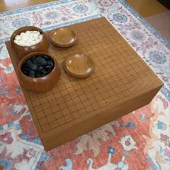 脚付き碁盤(高さ約8cm) 碁石付き(蛤・那智黒石) - メルカリ