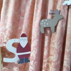 クリスマス 木製ガーランド サンタ トナカイ