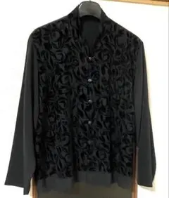 ミゼール　長袖ブラウス　ベルレット模様　LL ゆったりサイズ