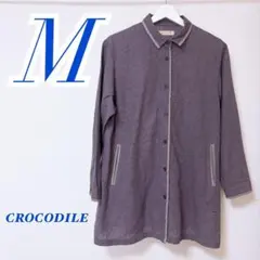 CROCODILE 長袖シャツ パープル Mサイズ 大人カジュアルコーデ　メンズ