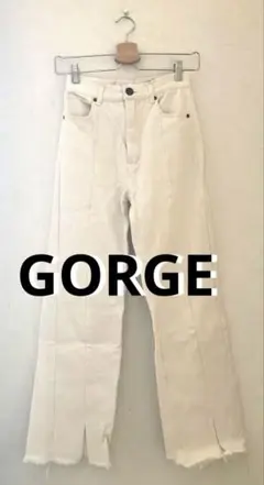 ホワイトハイウエストデニムパンツ